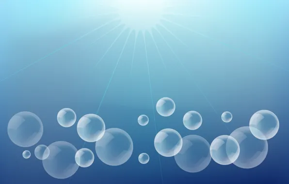 The sun, light, line, bubbles