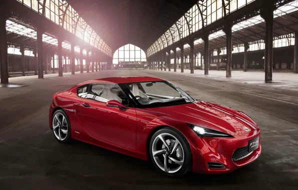 Picture red, concept, hangar, FT-86, Toyota