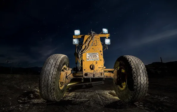 Machine, night, tractor