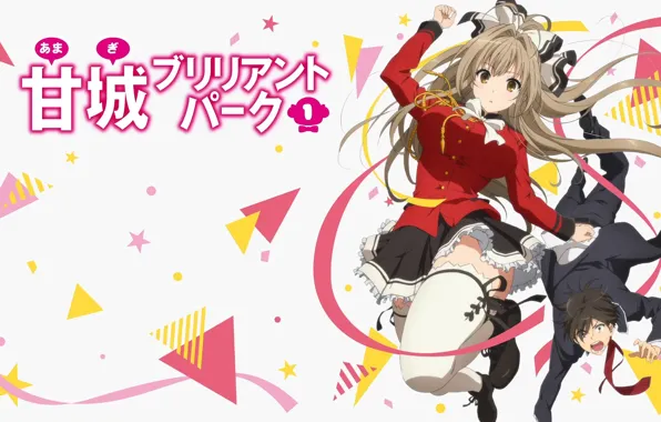 Girl, anime, art, guy, Amagi Brilliant Park