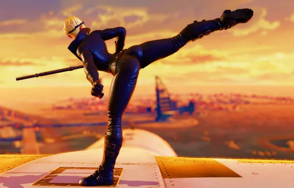 Ass, girl, rendering, blow, leg, ass, stick, street fighter