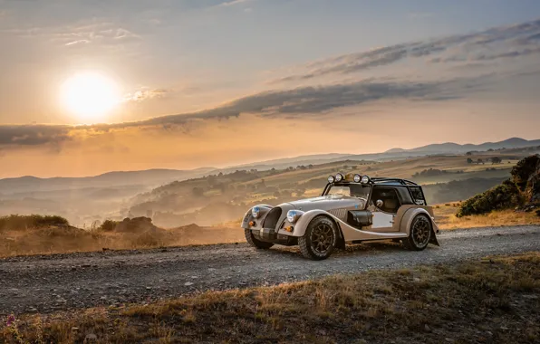 Car, sky, sun, off-road, Morgan, Plus Four, Morgan Plus Four CX-T