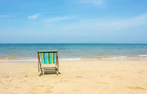 Sand, sea, wave, beach, summer, chaise, summer, beach