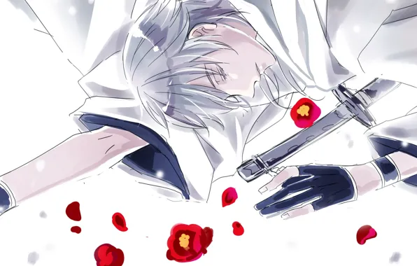 Anime, art, guy, Touken Ranbu, Dance of swords