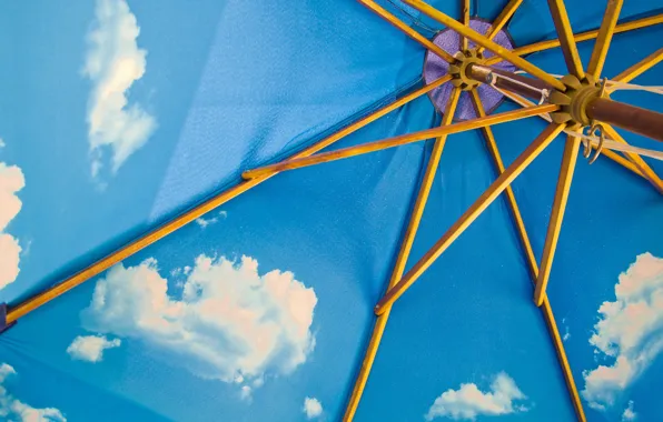 The sky, clouds, umbrella, tent, fabric