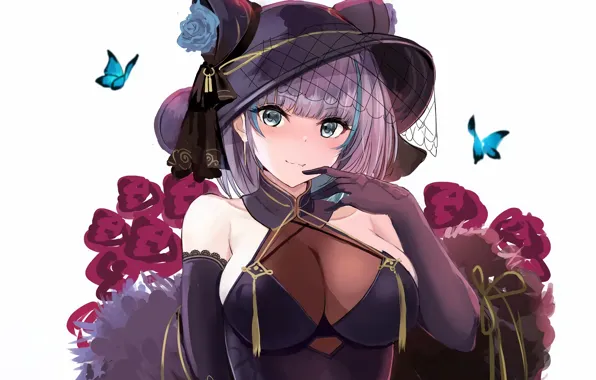 Wallpaper girl, sexy, cleavage, dress, boobs, anime, beautiful, short hair