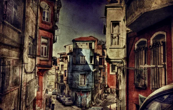 Picture HDR, Street, Istanbul, Turkey, Street, Istanbul, Turkey, Old building