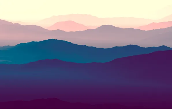 Picture landscape, mountains, hills, minimalism, art