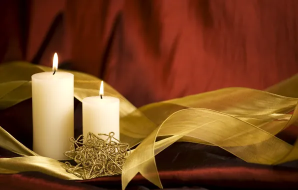Holiday, candles, tape, New year, decoration