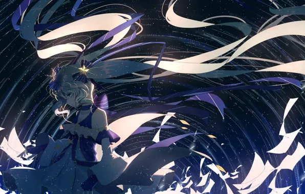 Girl, hair, anime, art, vocaloid, hatsune miku, yuki miku