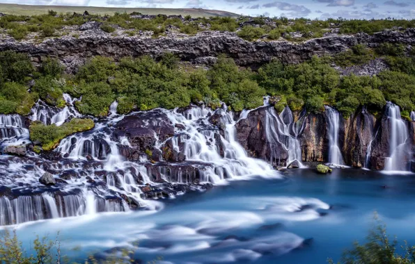 Landscape, nature, open, waterfall, stream
