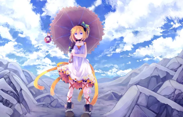 Picture umbrella, girl, anime, art, Tales Of Zestiria The X, Edna