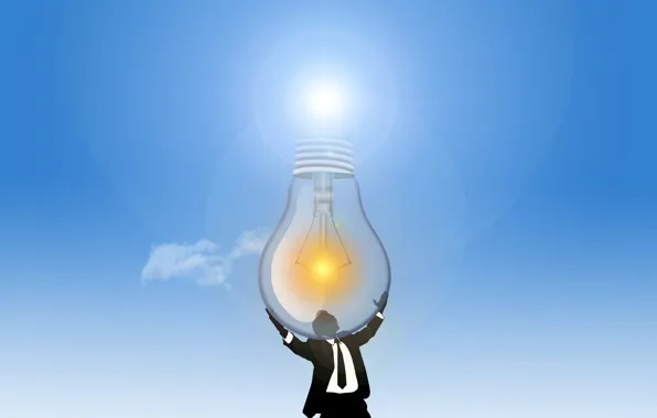 Picture light bulb, light, people, solar energy