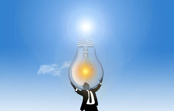 Light, people, light bulb, solar energy