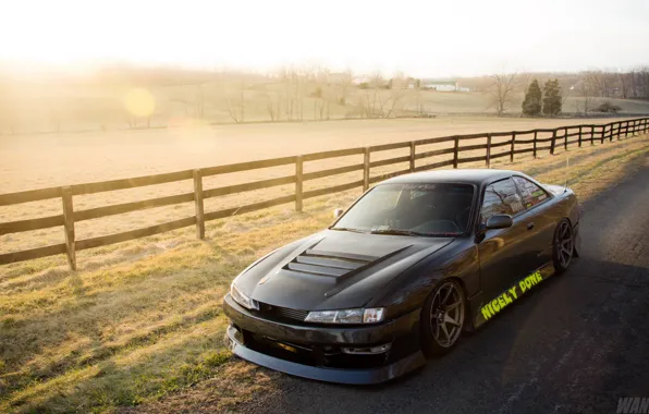 Machine, black, Silvia, Nissan, Nissan, Tuning, Sylvia, S14