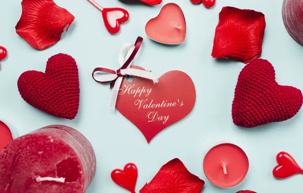 Candles, Hearts, Holiday, Valentine's day