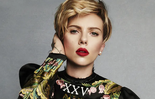 Picture look, girl, portrait, Scarlett Johansson, lips