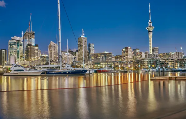 Picture building, home, yachts, New Zealand, skyscrapers, Auckland, New Zealand, Auckland
