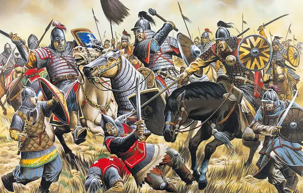 Soldiers, Horse, Battle, Warriors, Art, Russian, Battle of Kalka River, The Mongols