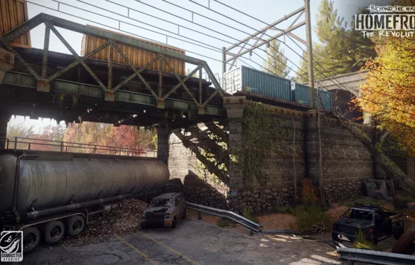 Bridge, cars, car, tank, Homefront - The Revolution