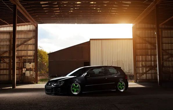 Picture black, tuning, black, Golf, golf, Volkswagen, Volksvagen, stance