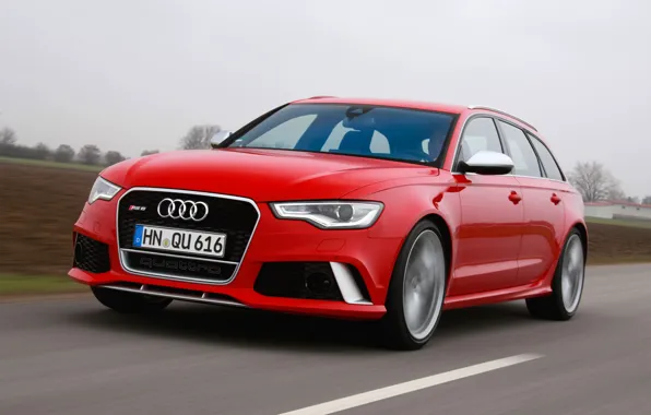 Car, Audi, red, road, speed, Before, RS6