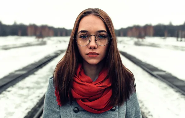 Picture scarf, glasses, sponge, the beauty, Julia