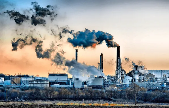 Pipe, plant, smoke, factory, industrial landscape