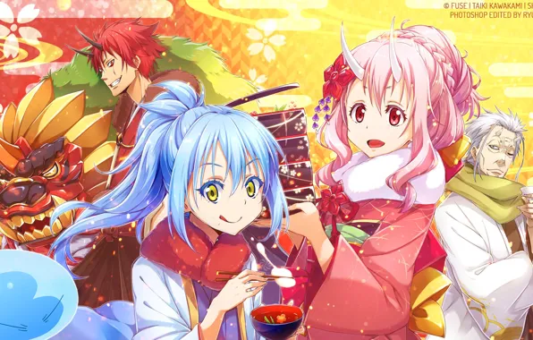 Girls, grandfather, guy, demons, mucus, About my reincarnation in slime, That Time I Got Reincarnated …