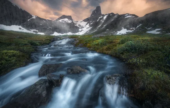 Picture mountains, river, Norway, Norway, Romsdalen Valley, Valley Of Romsdalen, Romsdal Alps, Romsdal Alps