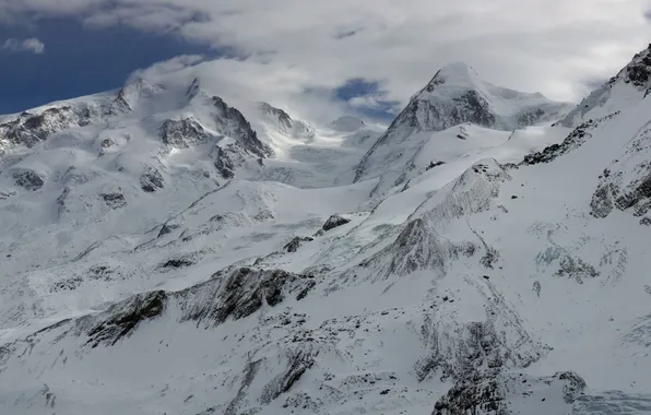 Picture cold, snow, tops, mountains