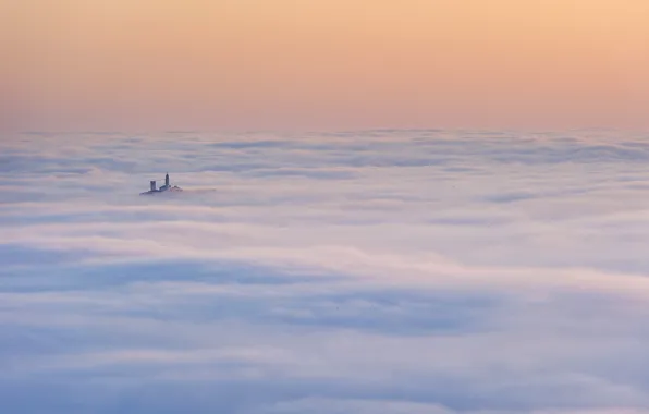 Landscape, fog, alba, Macerata, Mogliano, nuvole, fog