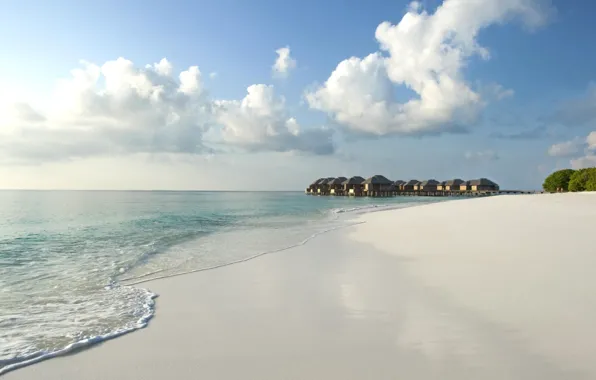 Beach, the ocean, The Maldives, resort, exotic, white sand