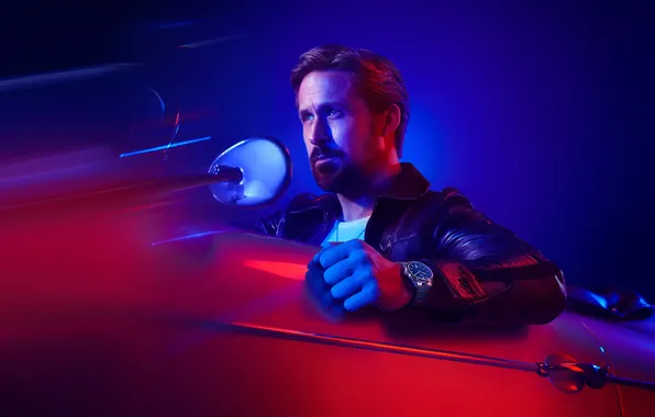 Pose, watch, actor, TAG HEUER, in the car, Ryan Gosling, Ryan Gosling, tag Heuer