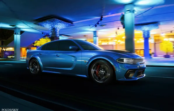 Auto, Blue, Machine, Dodge, Car, Car, Render, Dodge Charger
