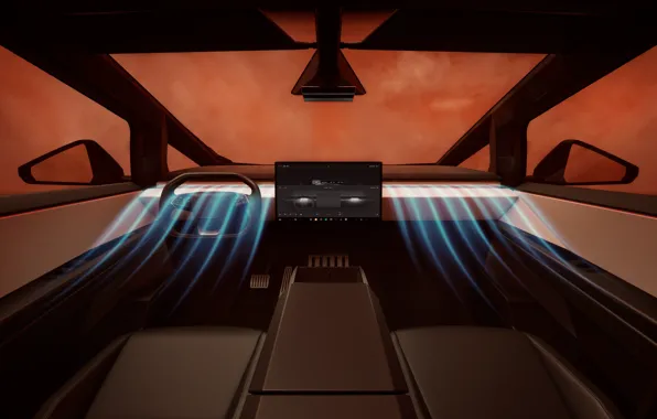 Tesla, car interior, 2023, Tesla Cybertruck, Cybertruck