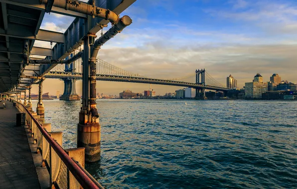 Picture bridge, New York, Manhattan, Manhattan, New York City, East River