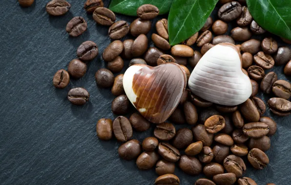 Candy, Leaf, Coffee beans