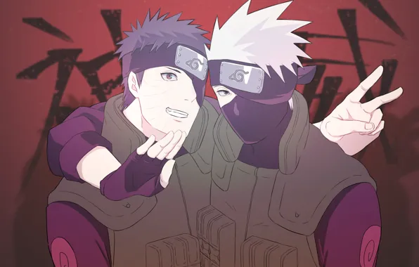 Guys, Naruto, friends, Obito Uchiha, Kakashi Hatake