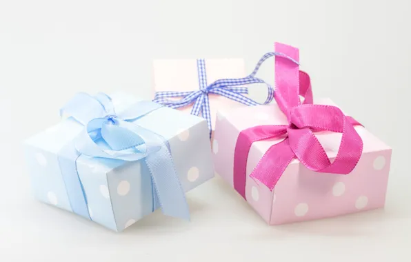 Holiday, box, gift, tape, gifts, three, bows, bow