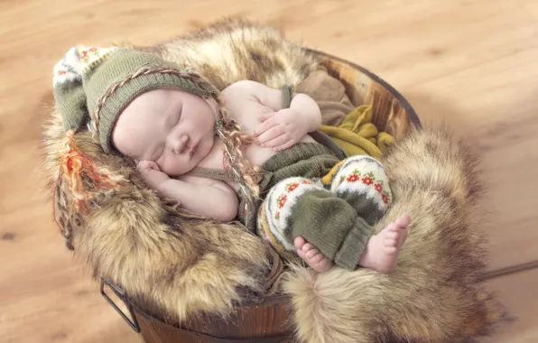 Sleep, boy, sleeping, fur, cap, baby, pants