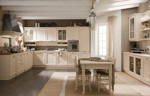 Style, Villa, interior, Italy, kitchen, dining room, dining area, Italian design