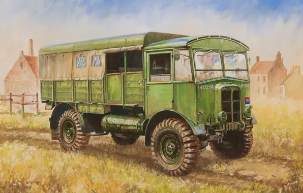 Car, art, tractor, for, cargo, 4x4, military, 152 mm