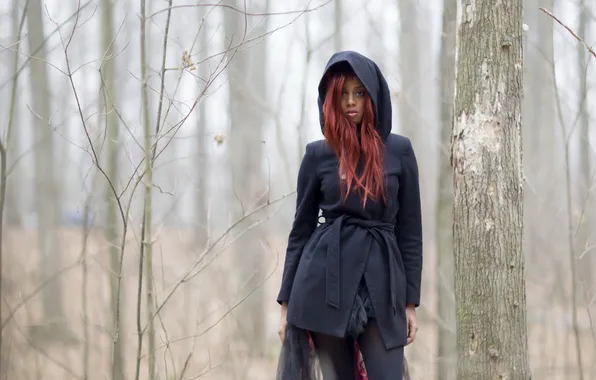 Forest, girl, background