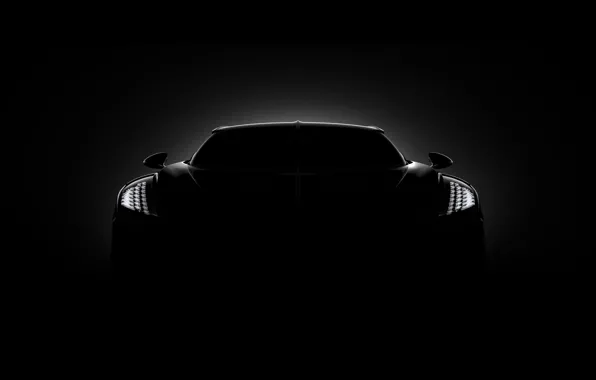 Bugatti, front view, hypercar, 2019, The Black Car