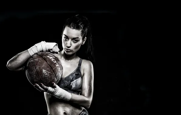Picture girl, sport, the ball