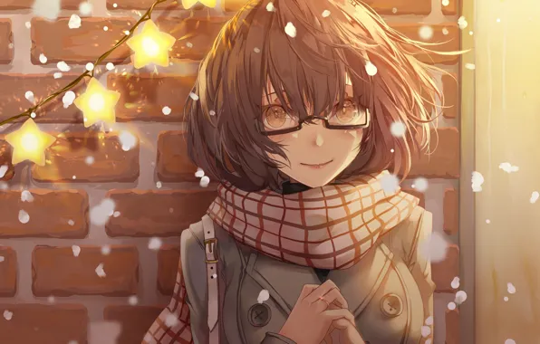 Girl, scarf, glasses, Beyond