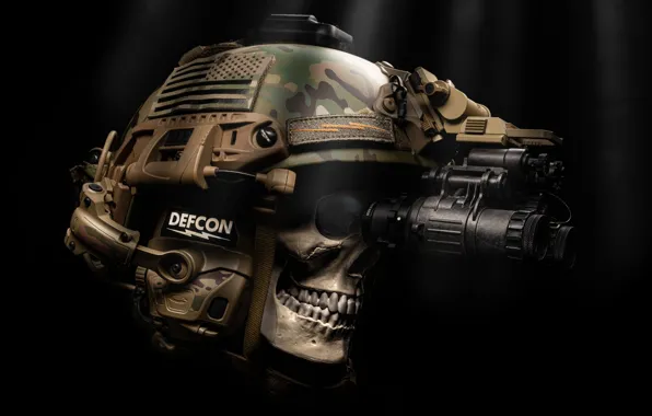 Style, death, background, skull, headphones, helmet, camouflage, helmet