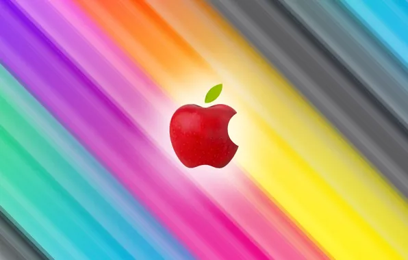 Picture apple, Apple, rainbow, mac