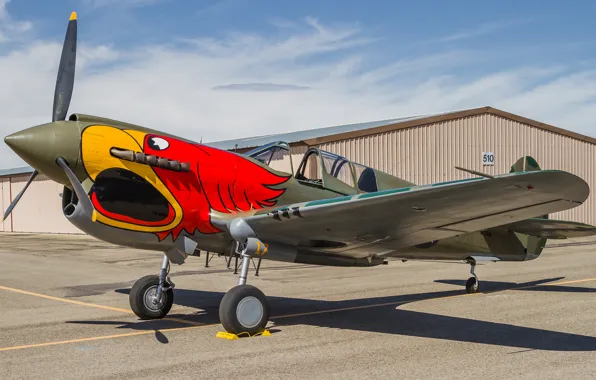 Picture fighter, the airfield, P-40C, Kittyhawk